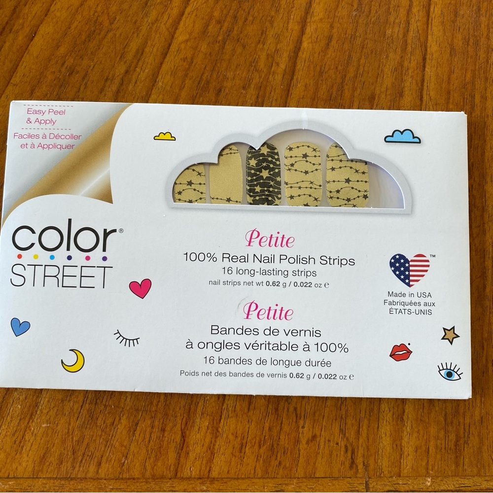 Color Street Petite Gold Star Nail Polish Strips NWT “Magical Night”
